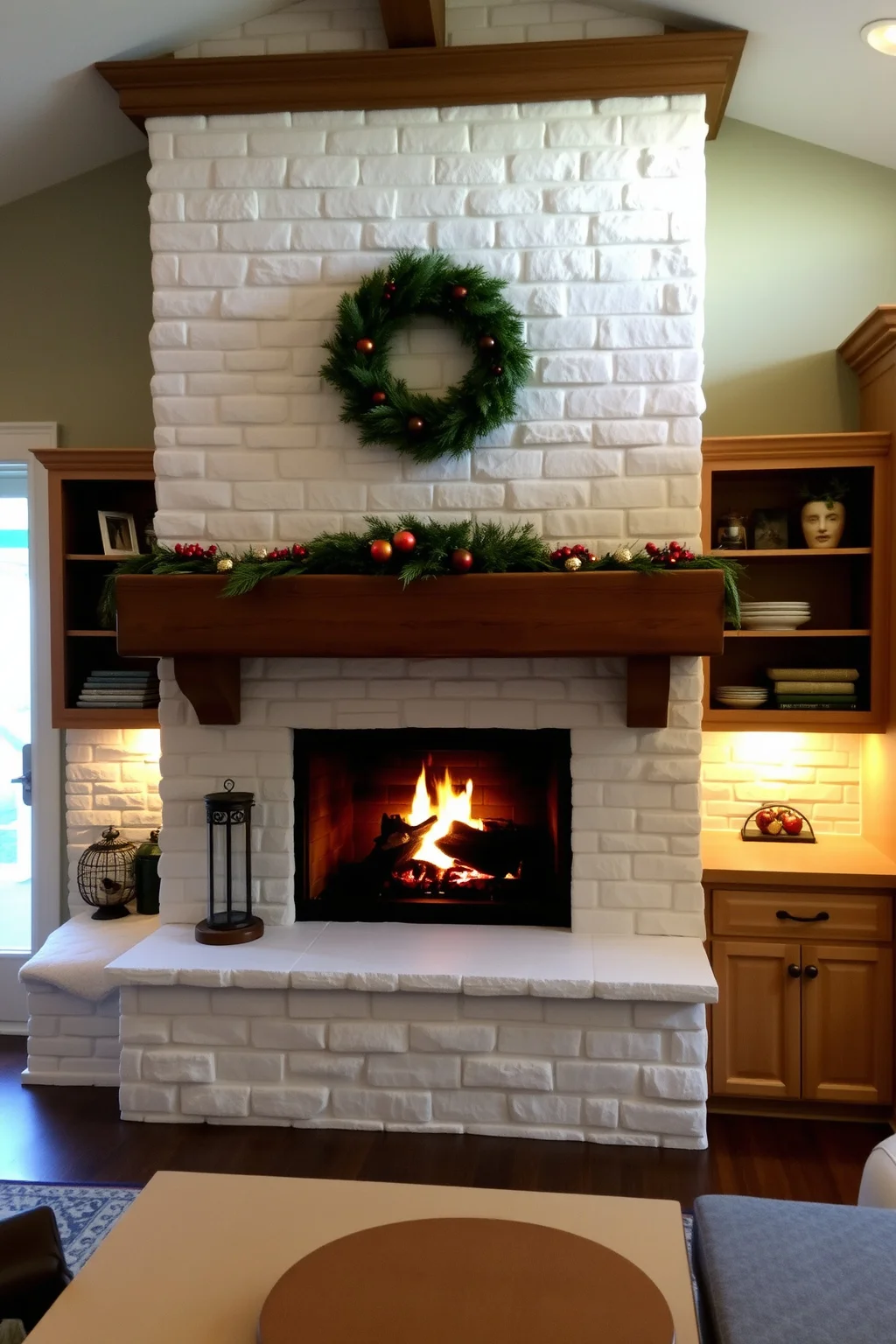 14. White Stone Fireplace