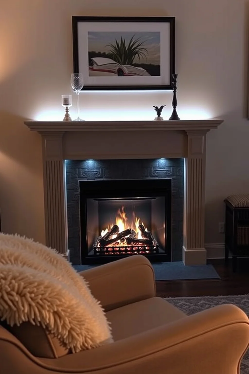 15. Accent Lighting Around the Fireplace