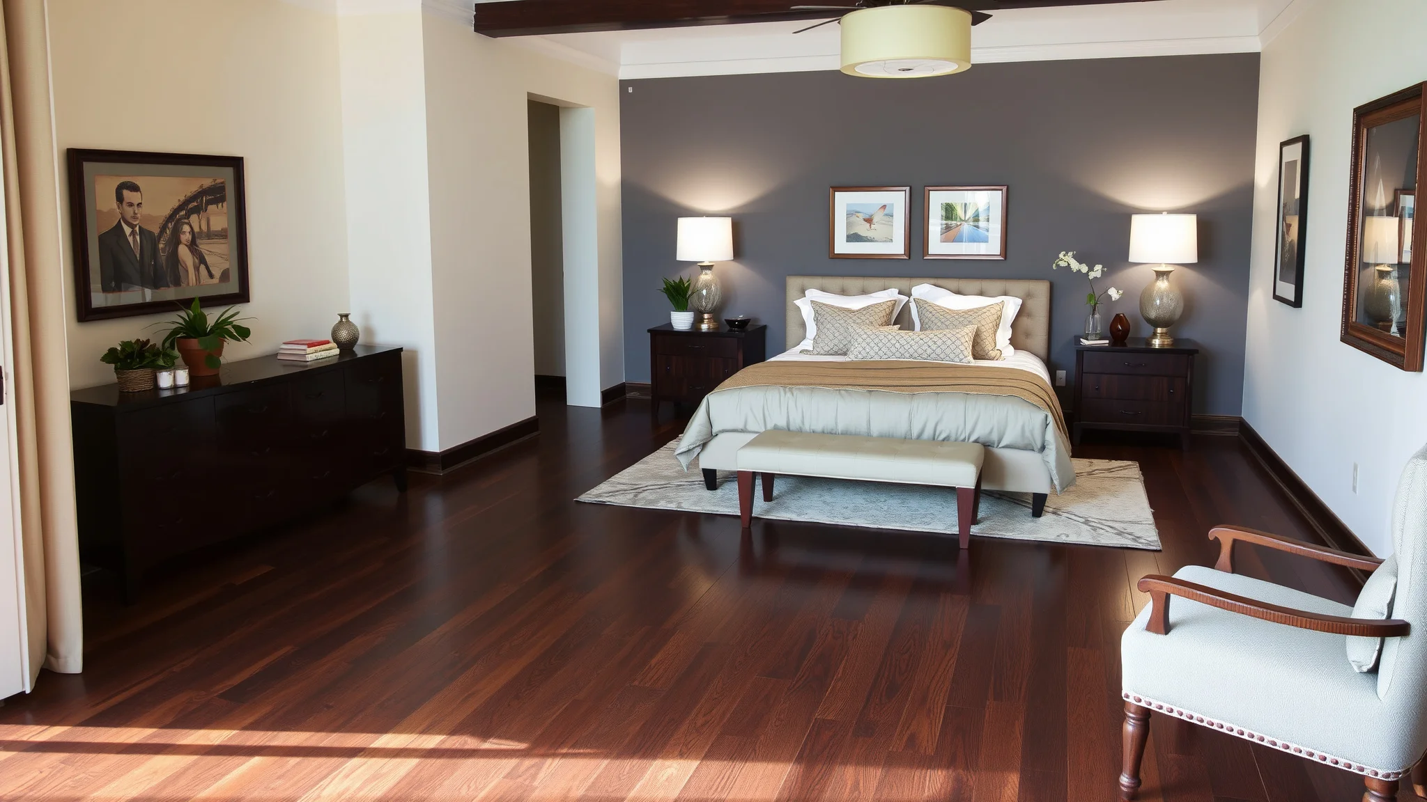 15 Bedrooms With Dark Wood Floors You'll Love