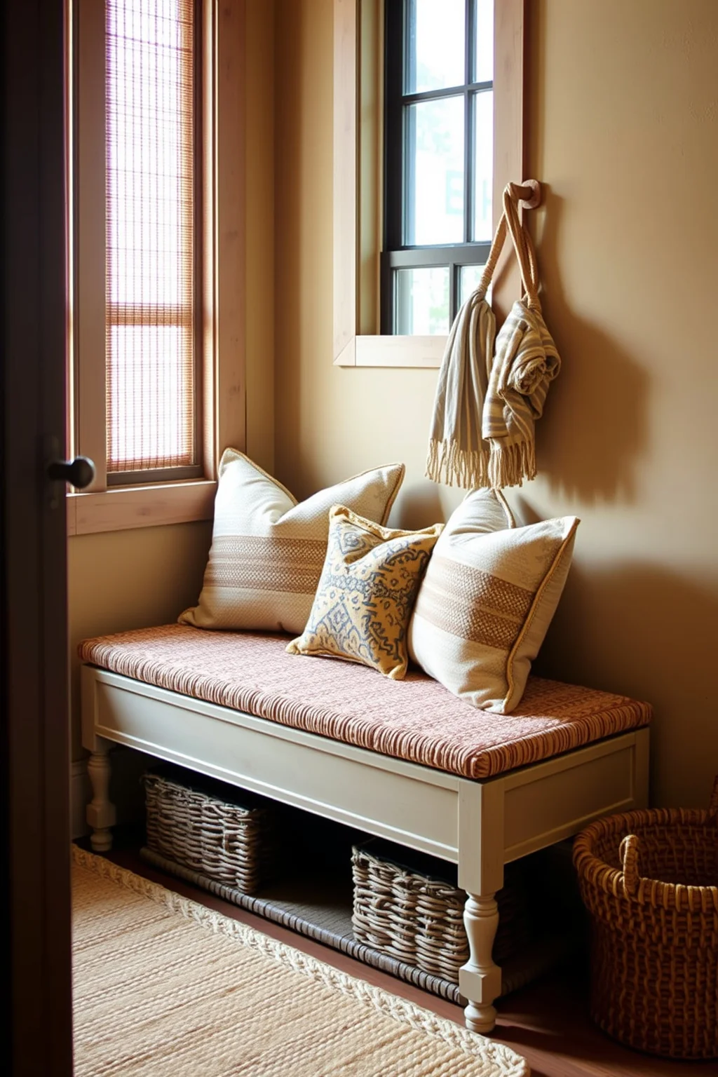 15. Bench with a Woven Design