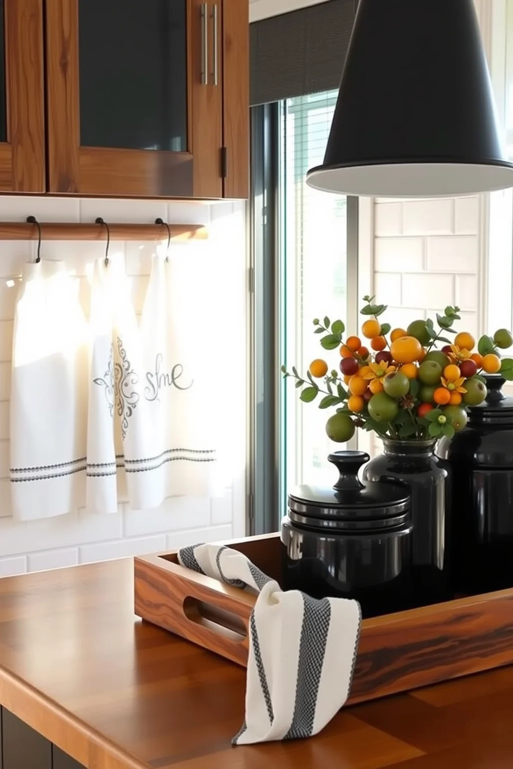 15. Black and Wood Theme Accessories