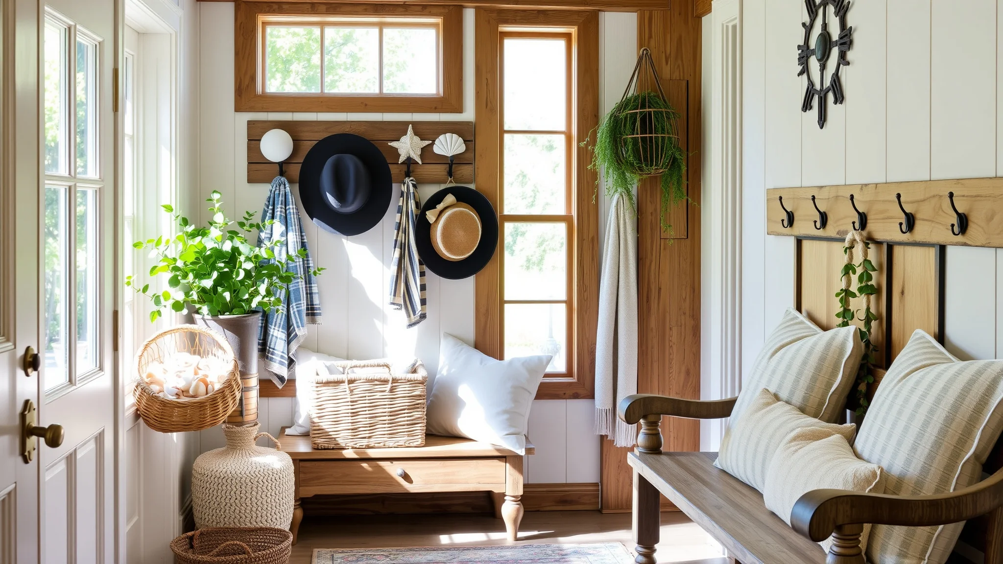 15 Coastal Farmhouse Entryway Ideas That Welcome Guests