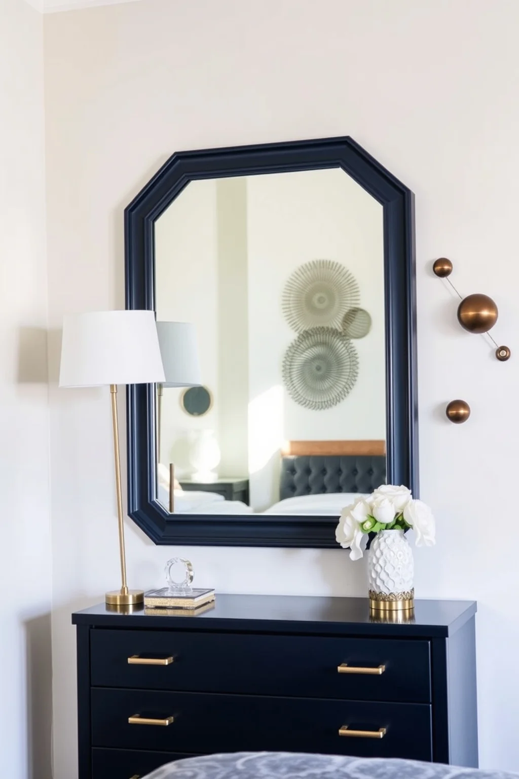 15. Dark Blue Framed Mirrors