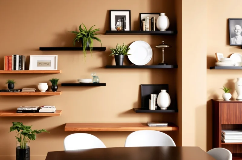 15 Dining Room Floating Shelf Ideas That Save Space