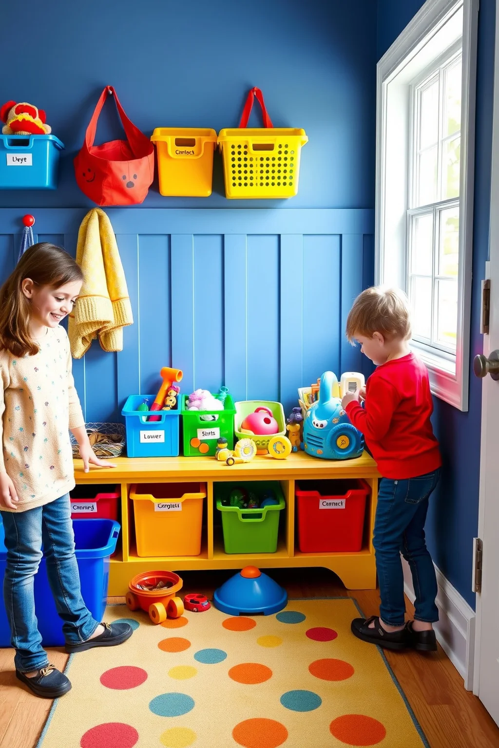 15. Family-Friendly Bench with Toy Storage