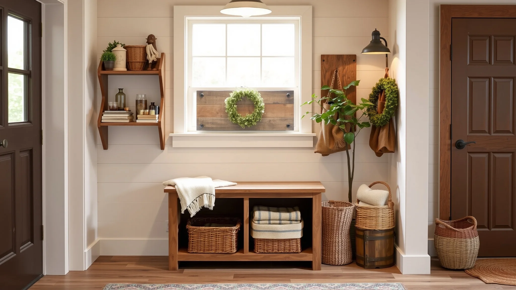 15 Farmhouse Entryway Bench Ideas With Built-In Storage