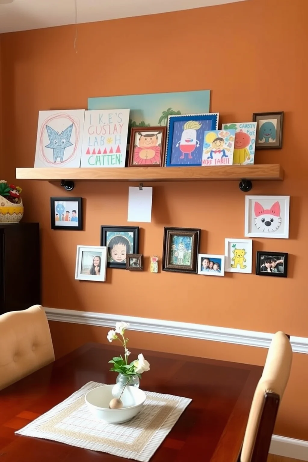 15. Floating Shelf for Kids’ Art Display
