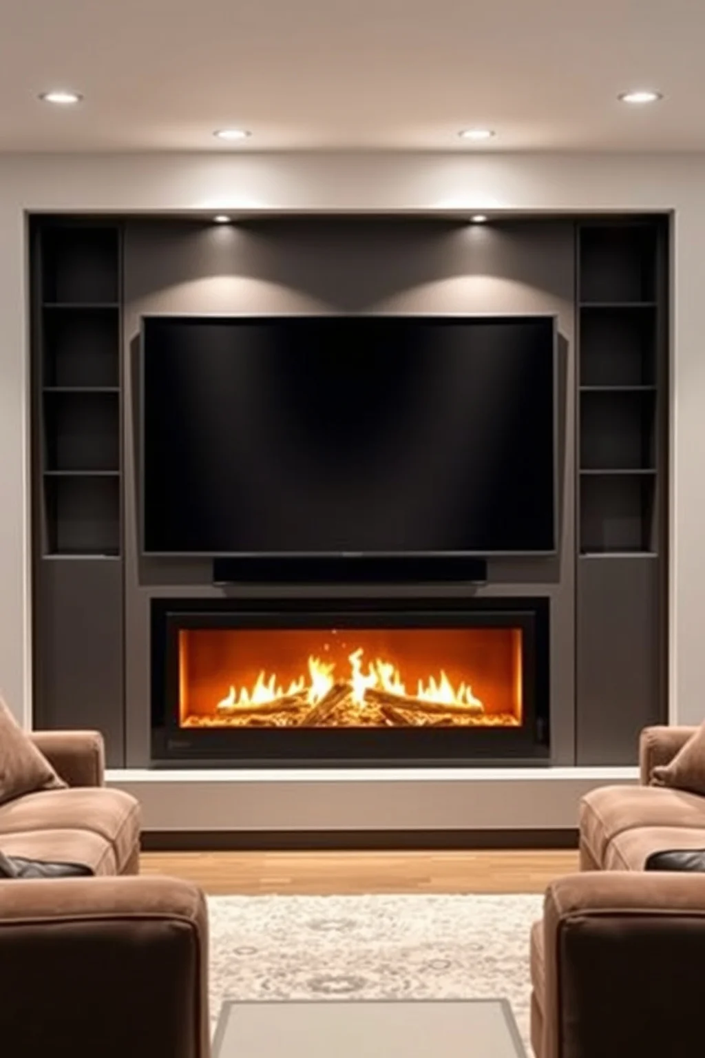 15. Integrated Fireplace and TV Unit