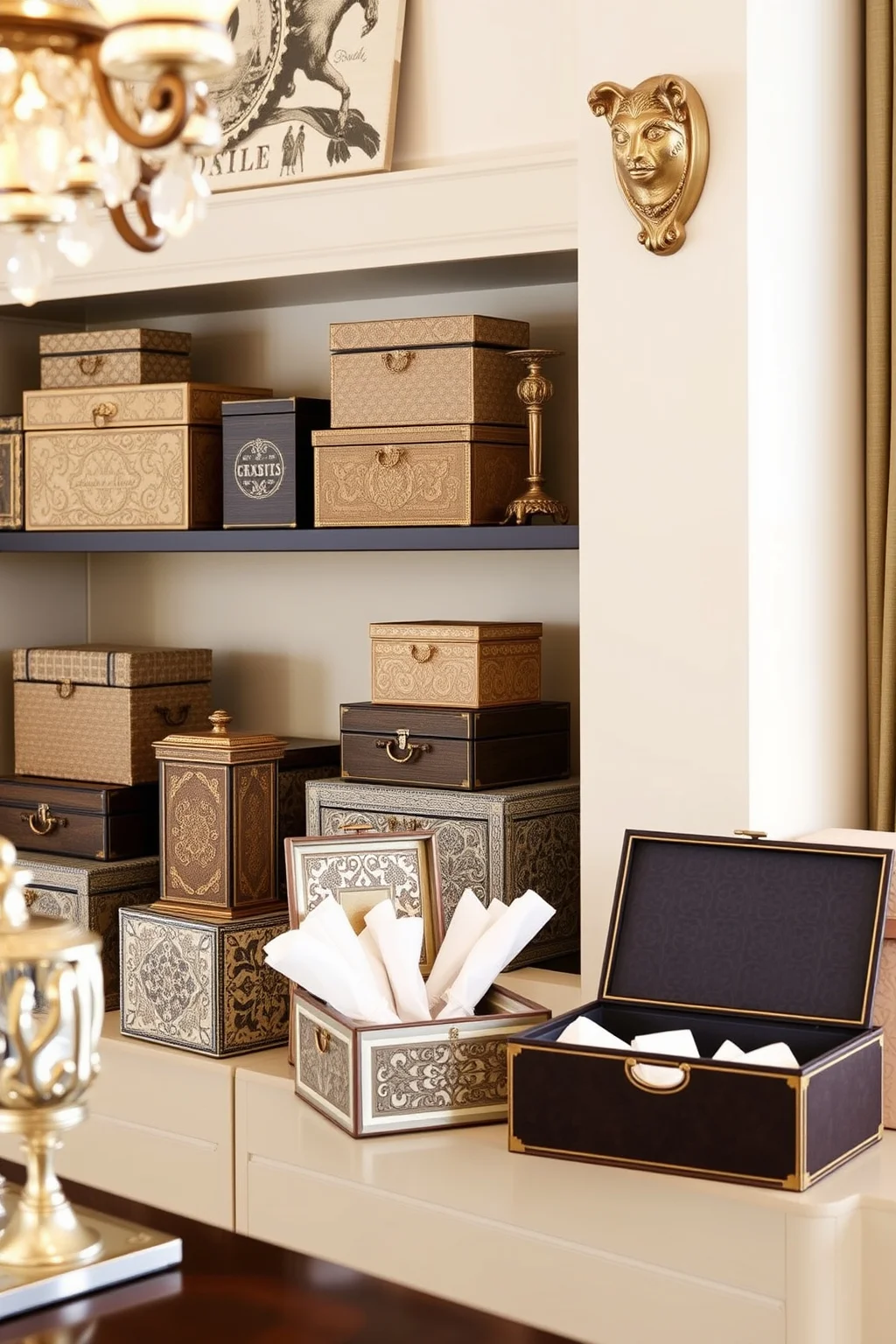 15. Use Decorative Boxes for Hidden Storage