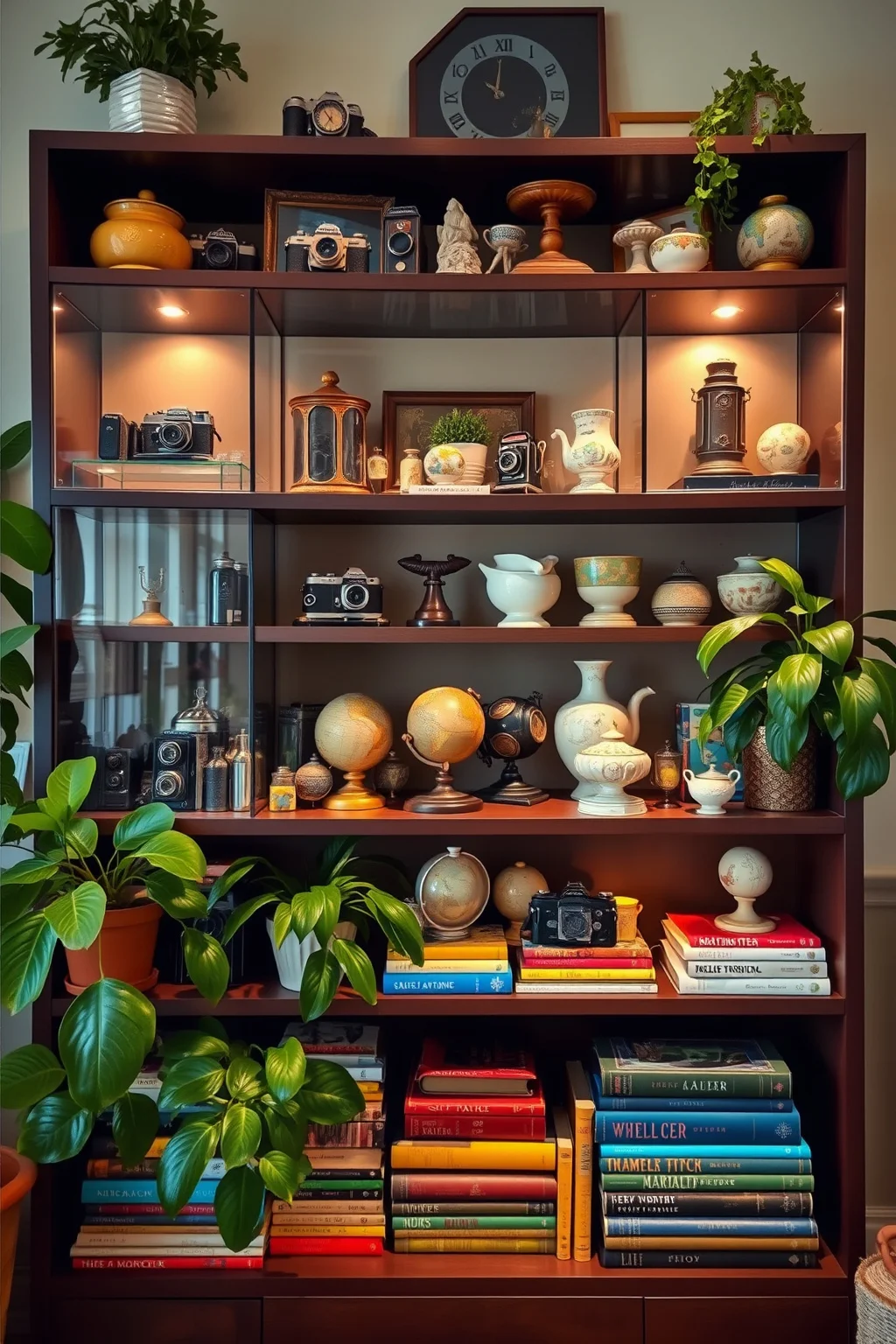 15. Vintage Collectibles Display