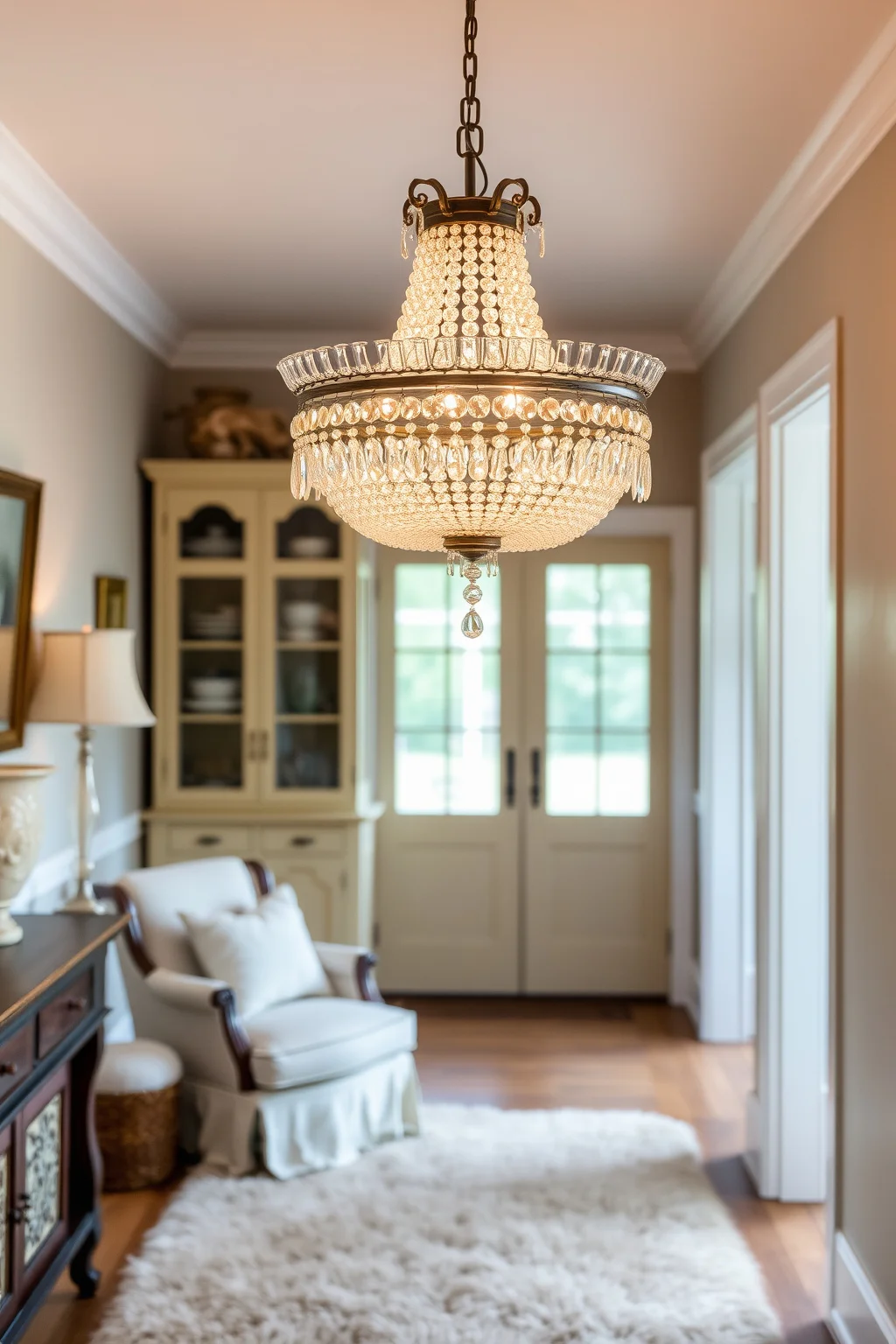 15. Vintage Crystal Bowl Chandelier