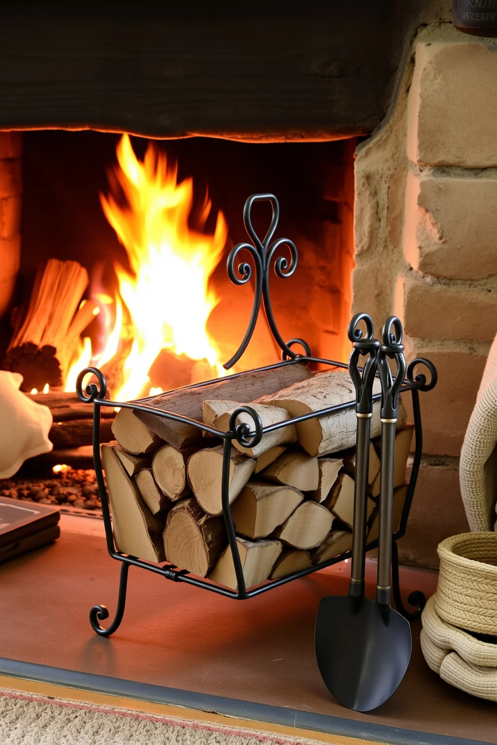 15. Vintage Firewood Holder