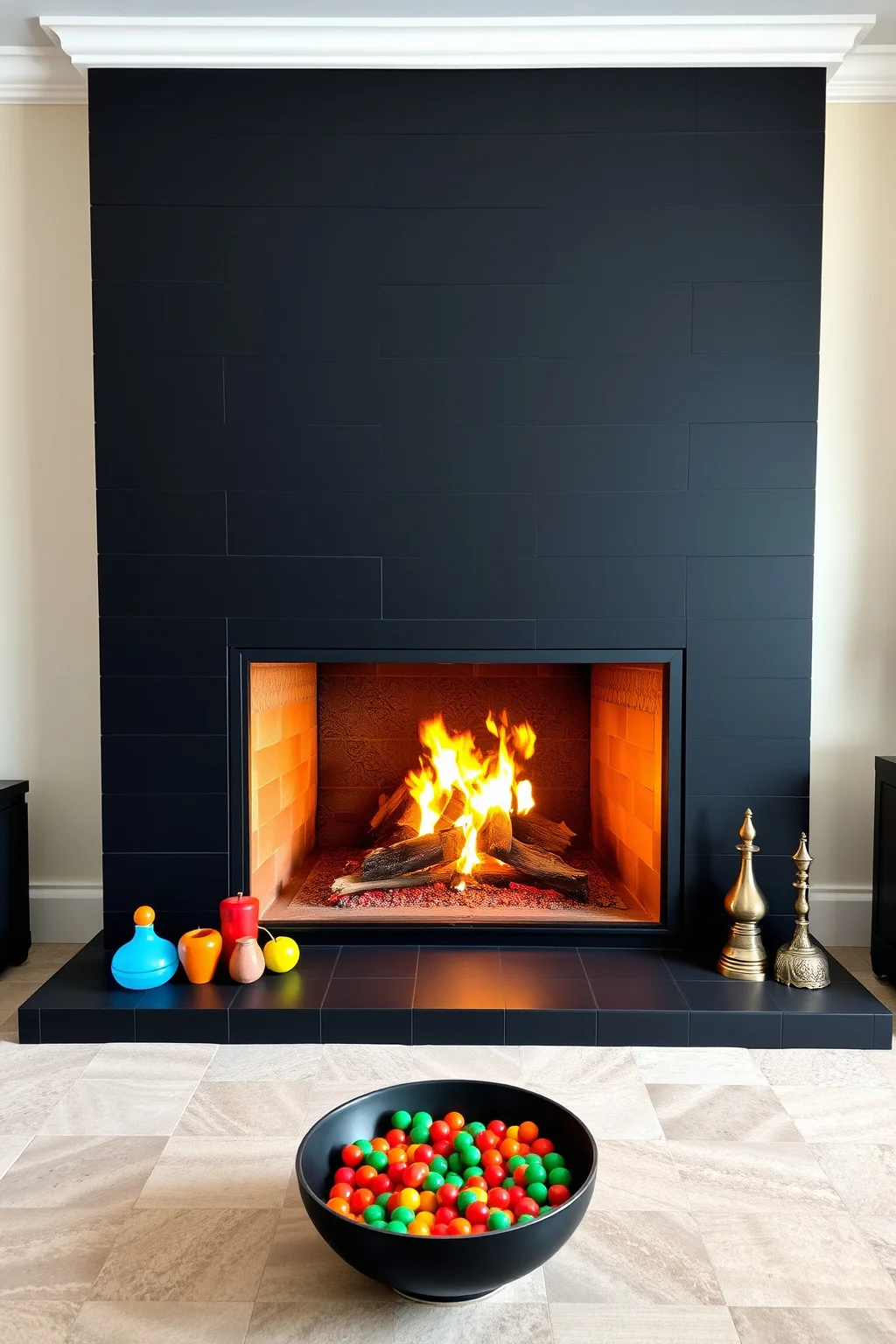 2. Bold Black Tiles