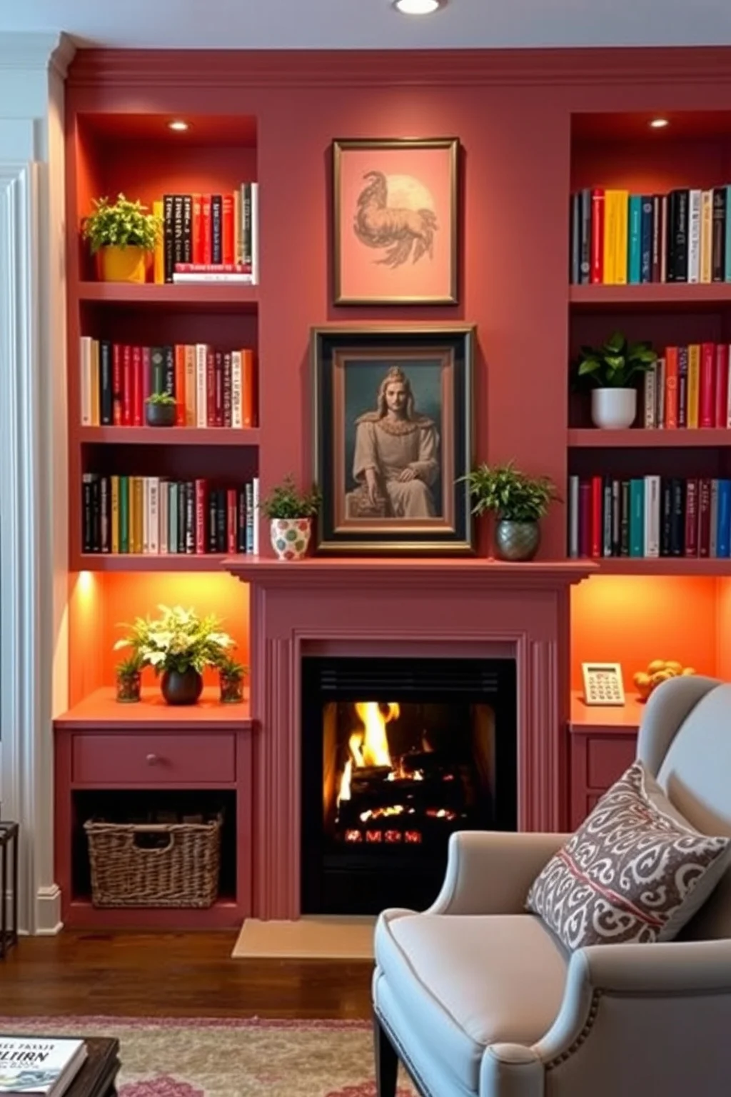 2. Built-In Bookshelves