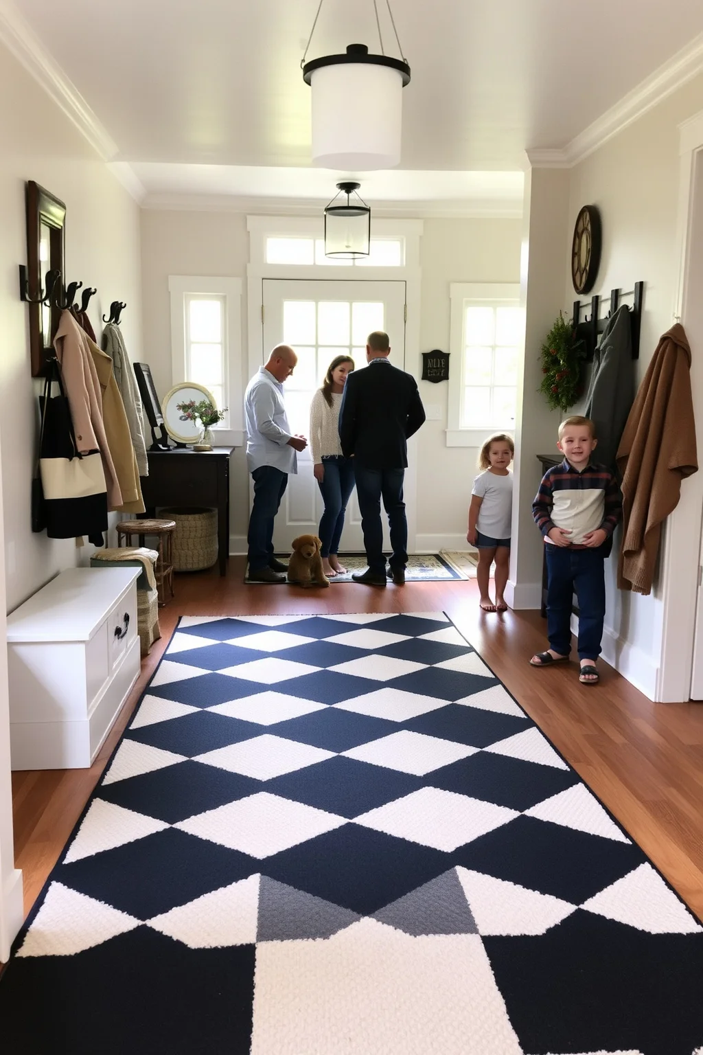 2. Checkered Pattern Rug