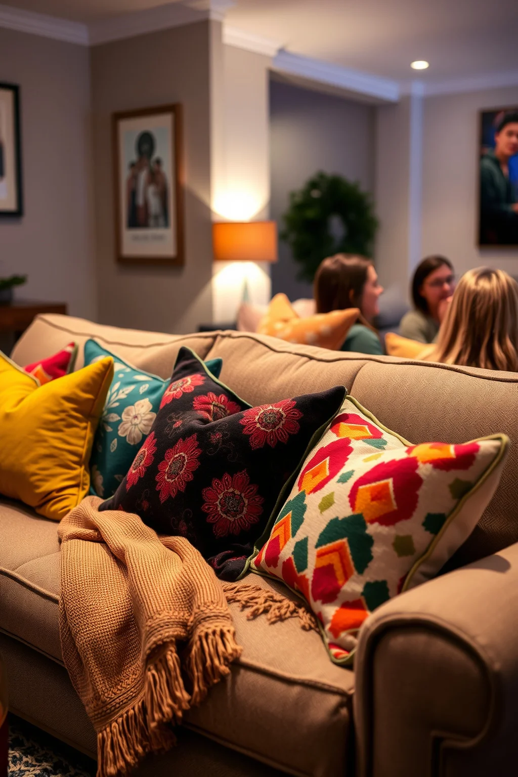 2. Colorful Throw Pillows