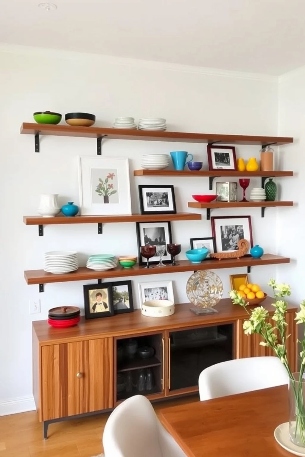 2. Floating Shelves for a Modern Touch