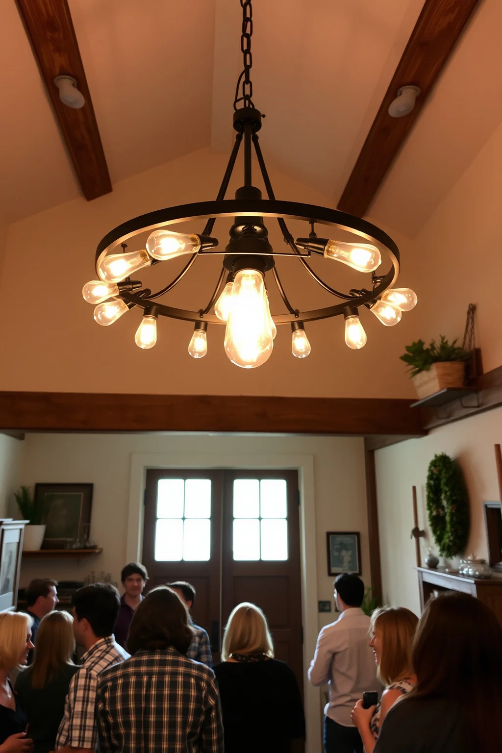 2. Industrial Edison Bulb Chandelier