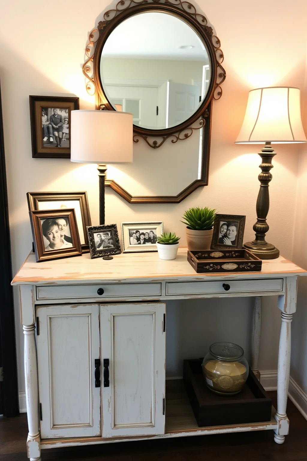 2. Vintage Console Table