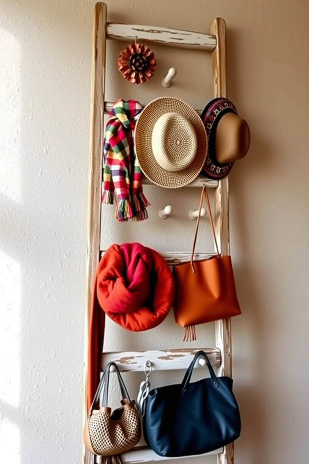 2. Vintage Ladder for Accessories