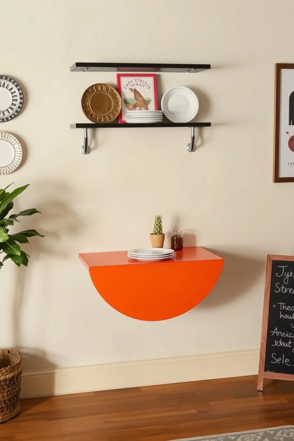 2. Wall-Mounted Drop Leaf Table