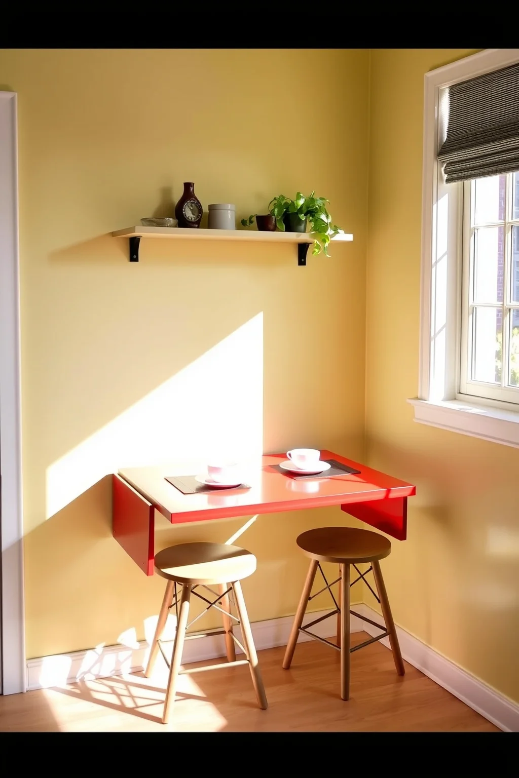2. Wall-Mounted Drop-Leaf Table
