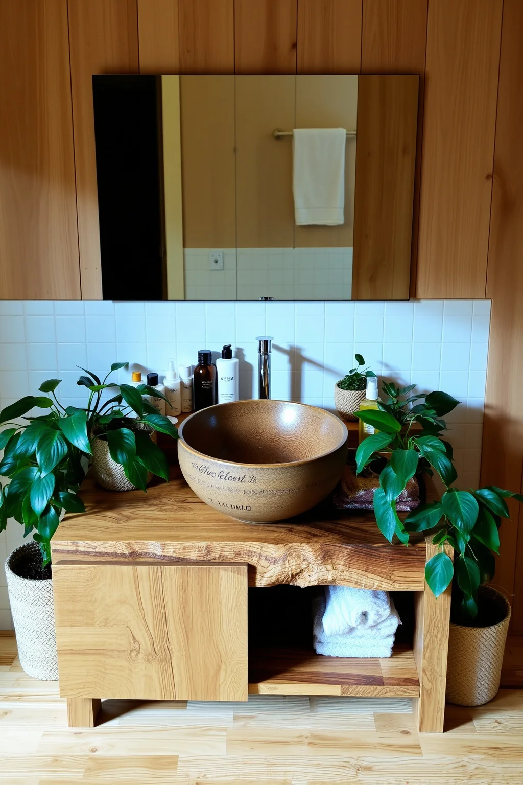 2. Wooden Vanity