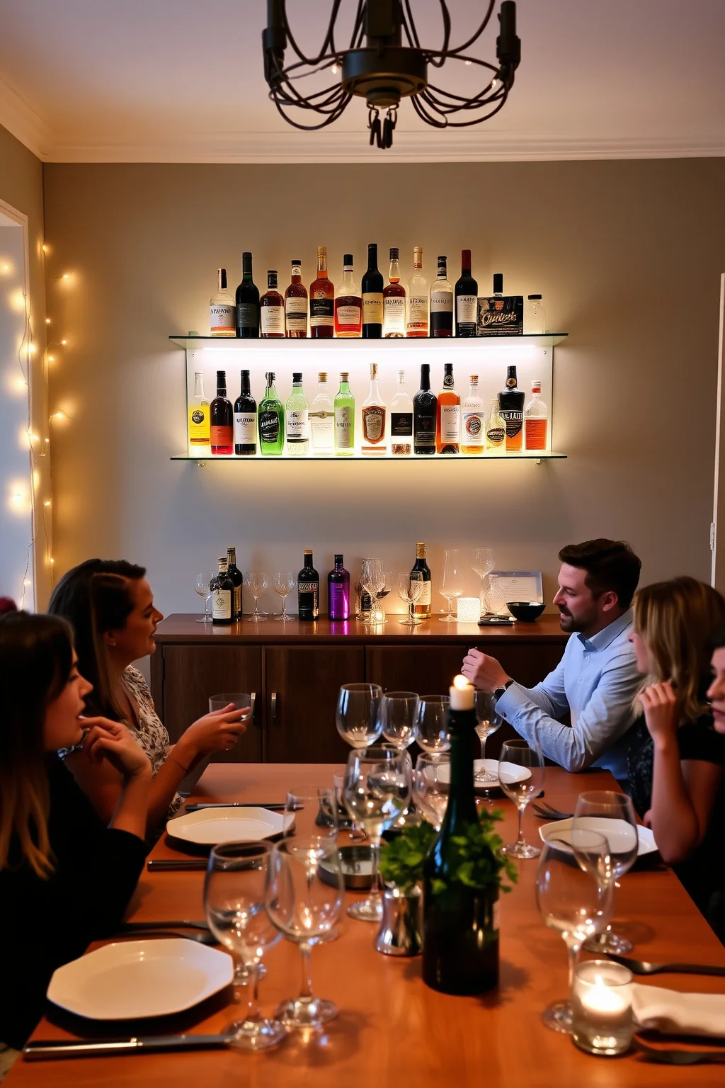 3. Floating Bar Shelves