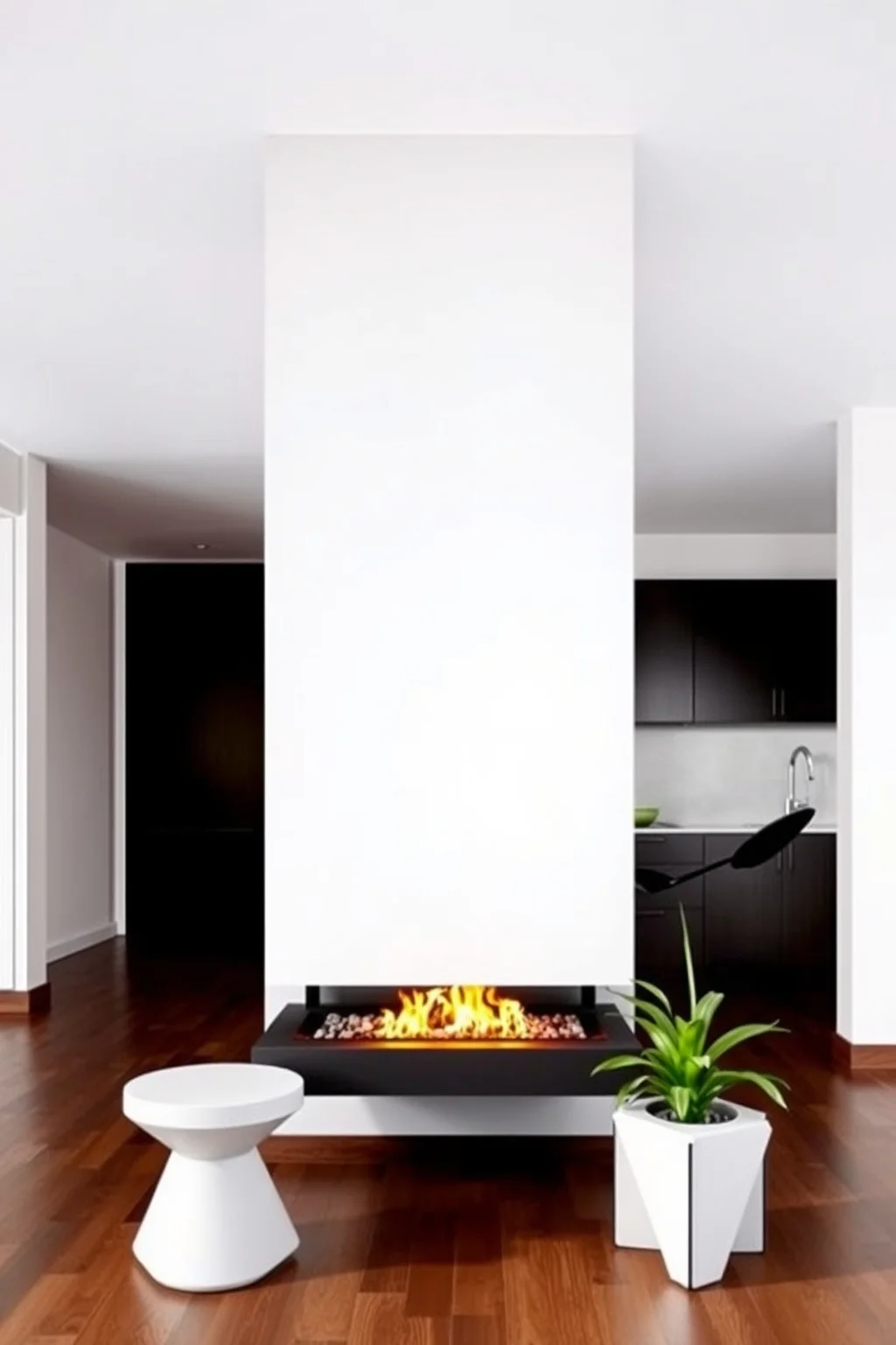 3. Floating Hearth Fireplace