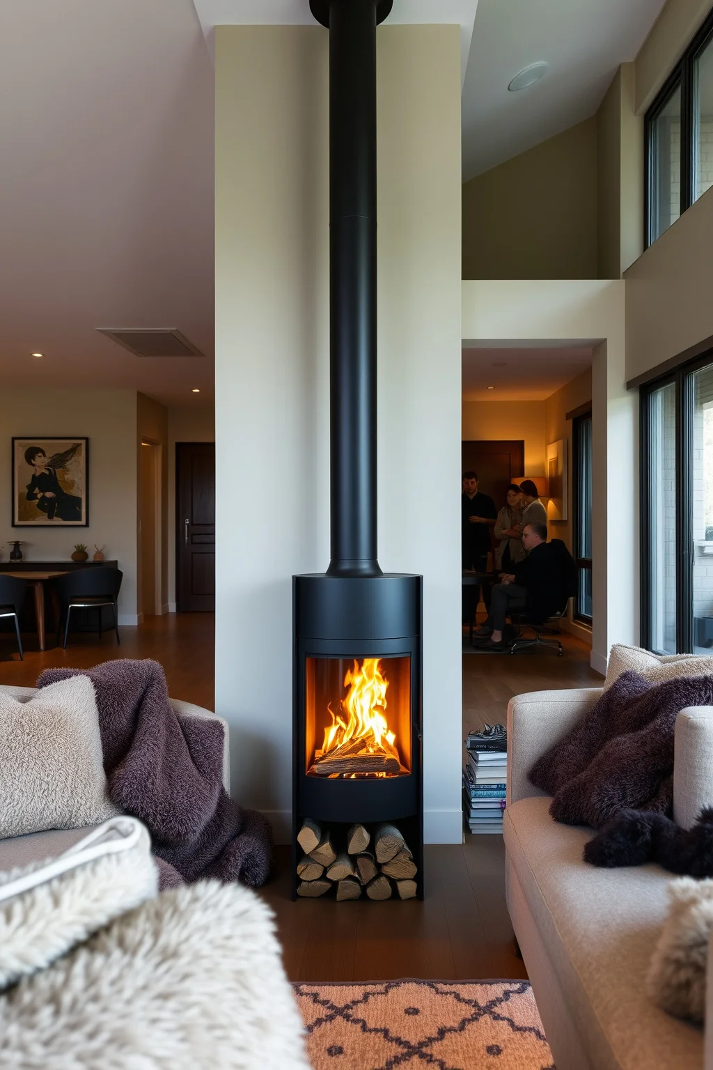 3. Freestanding Fireplace
