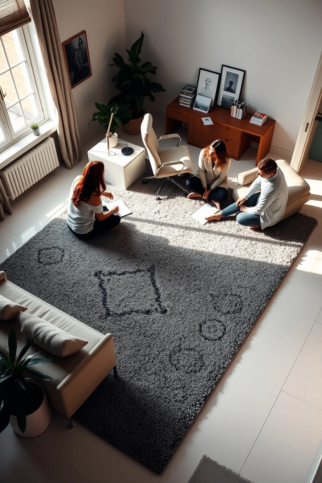 3. Grey Area Rugs on White Floors