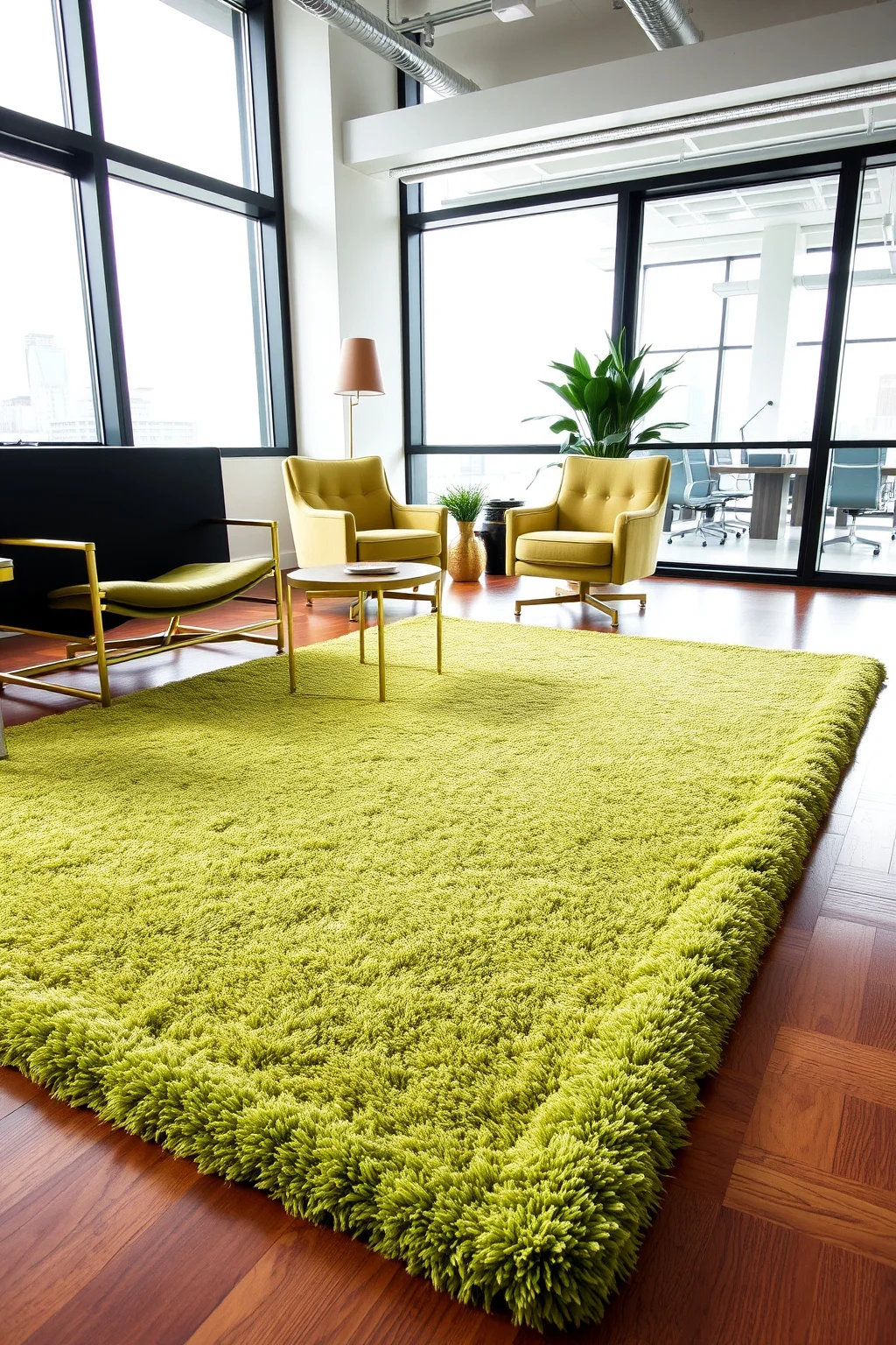 3. Plush Green Area Rug