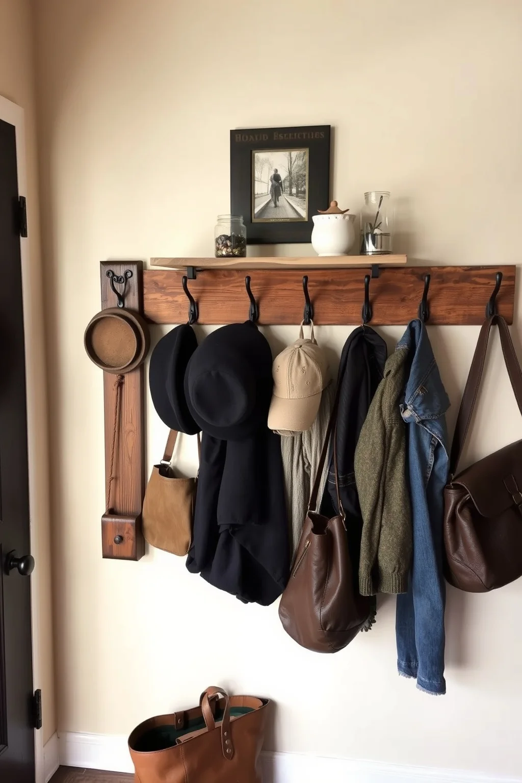 3. Rustic Wall Hooks