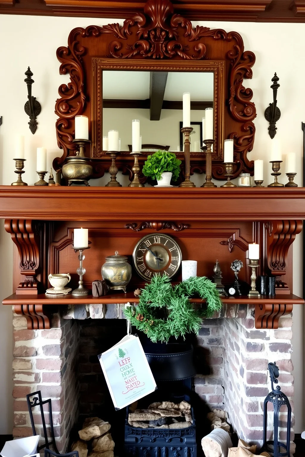 3. Vintage Mantel