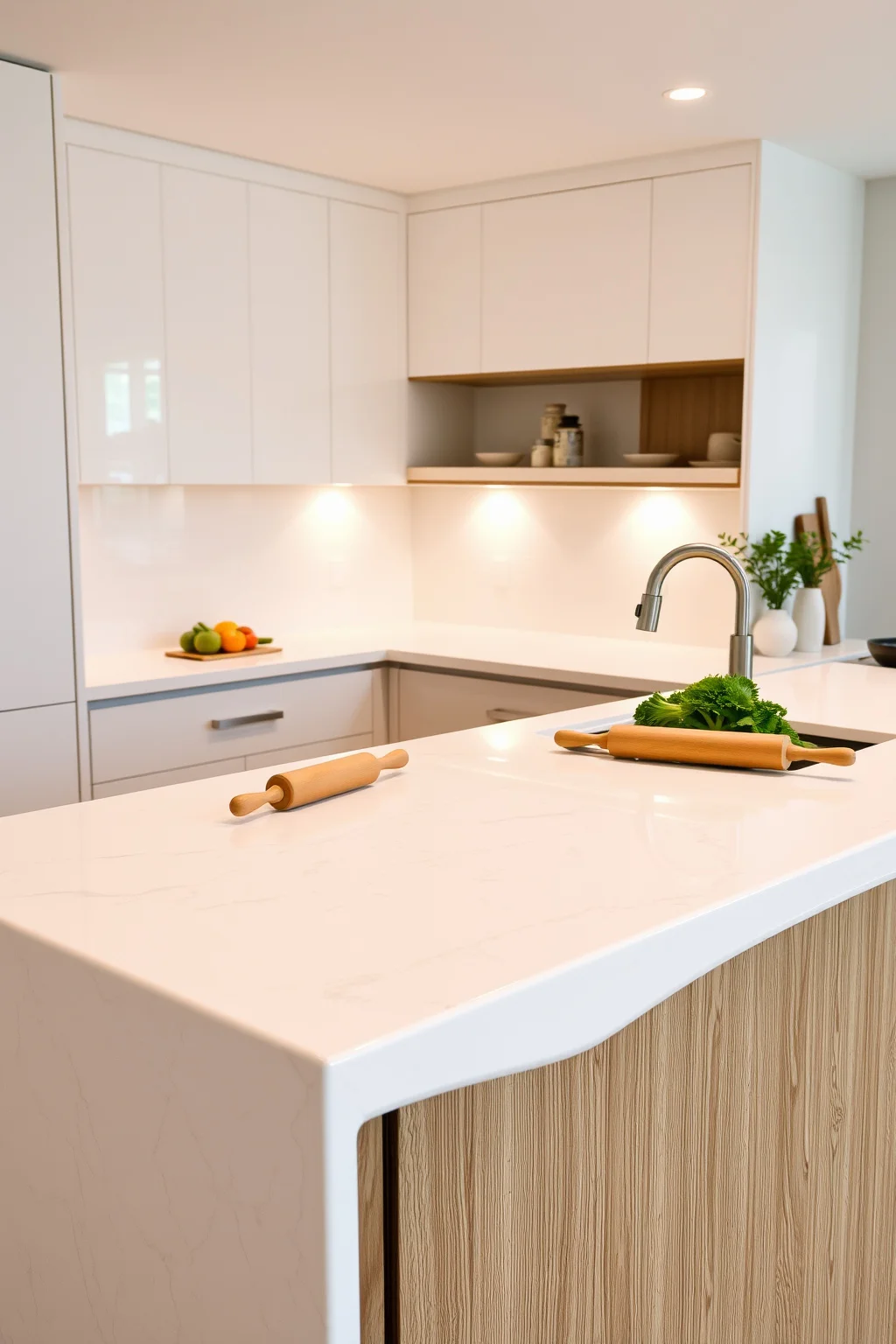 3. White Quartz Countertops