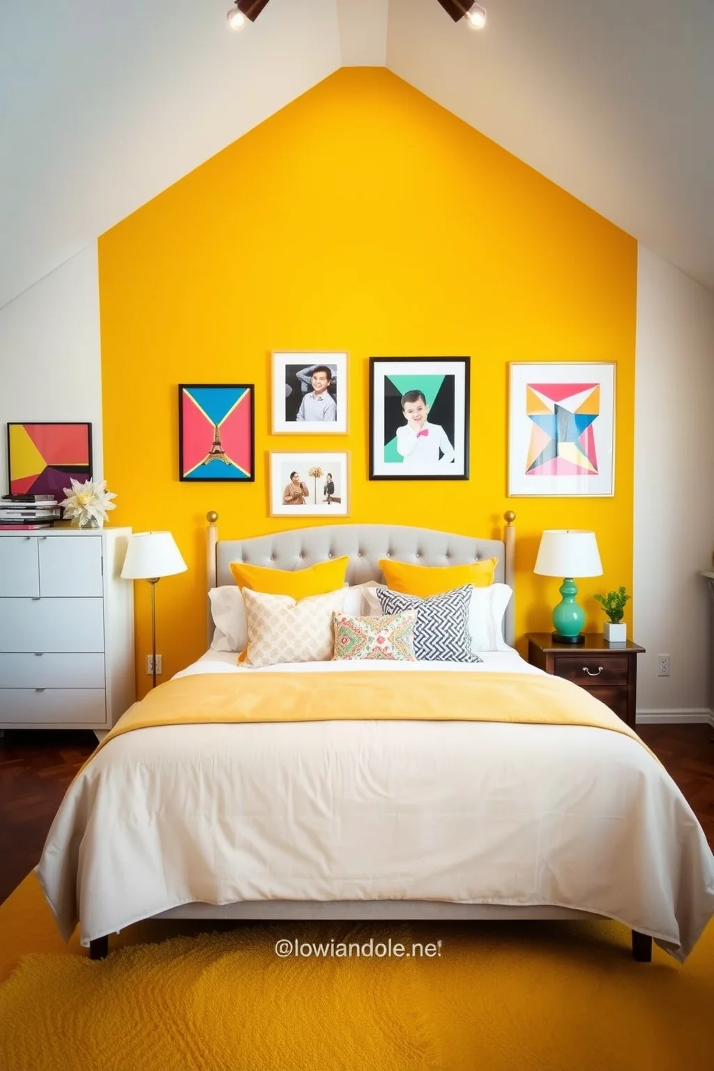 3. Yellow Accent Wall