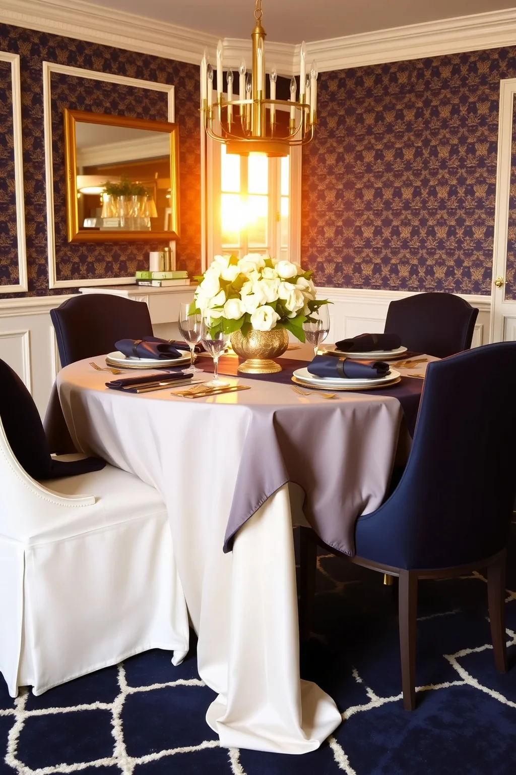 4. Elegant Navy and White