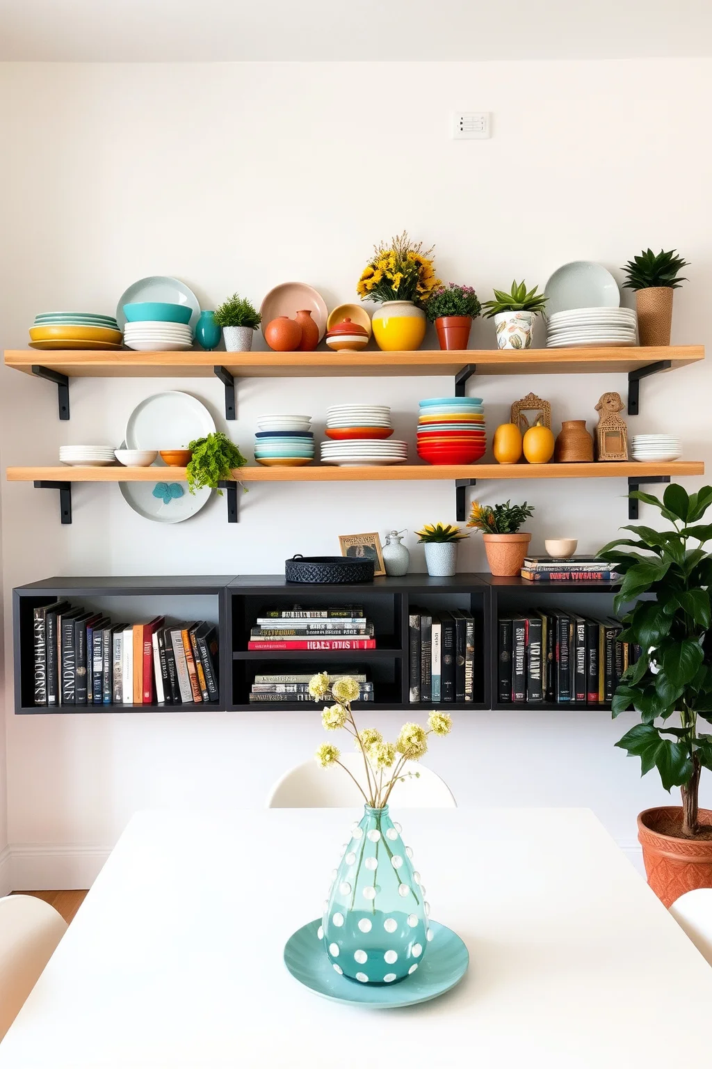 4. Floating Shelves with Decorative Items