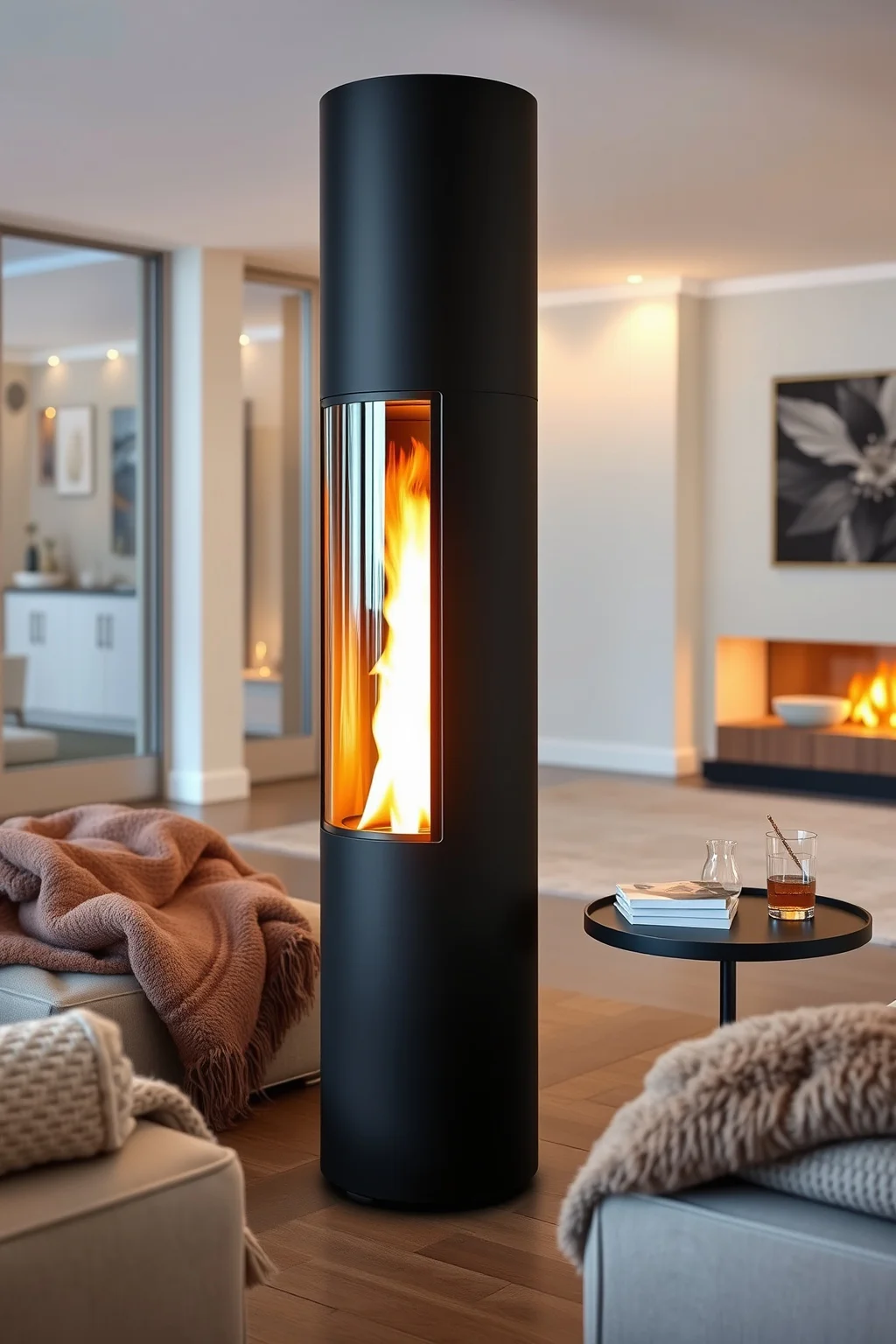 4. Freestanding Fireplace