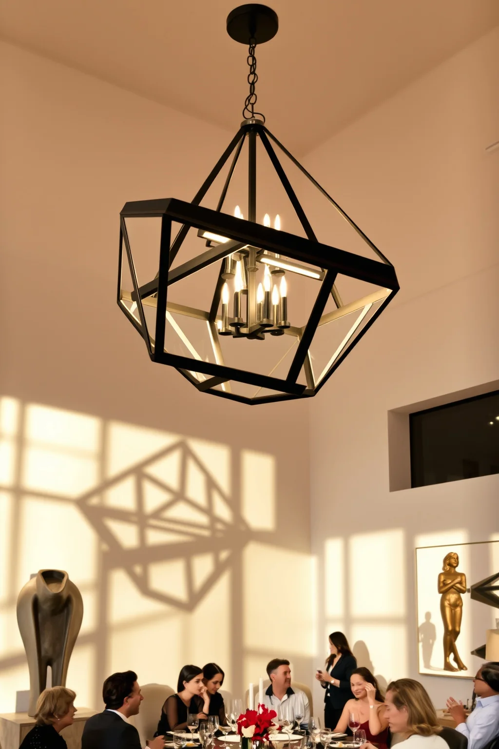 4. Modern Geometric Chandelier