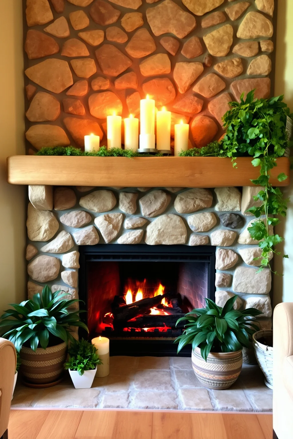 4. Rustic Stone Surround
