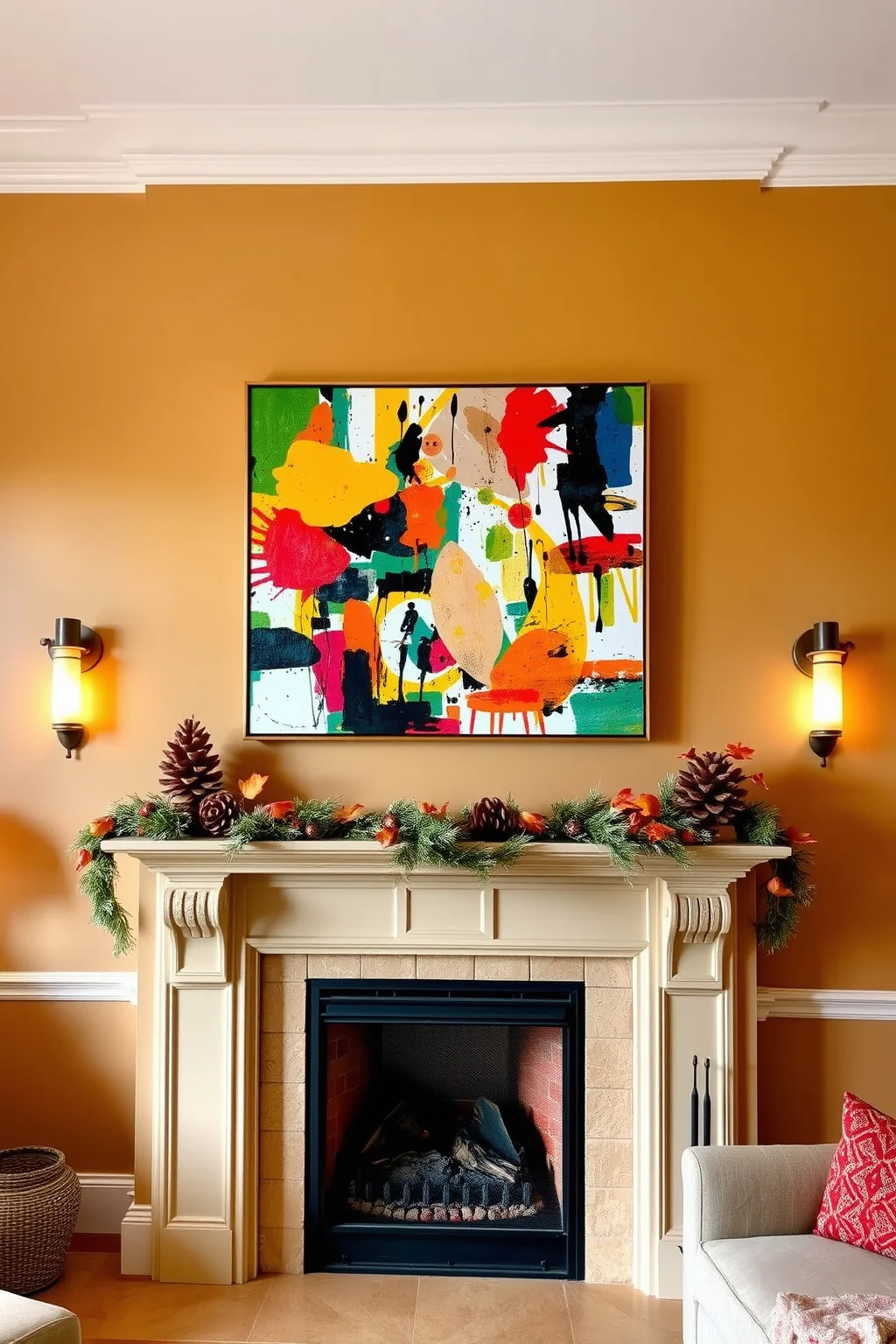 5. Artwork Above the Mantel