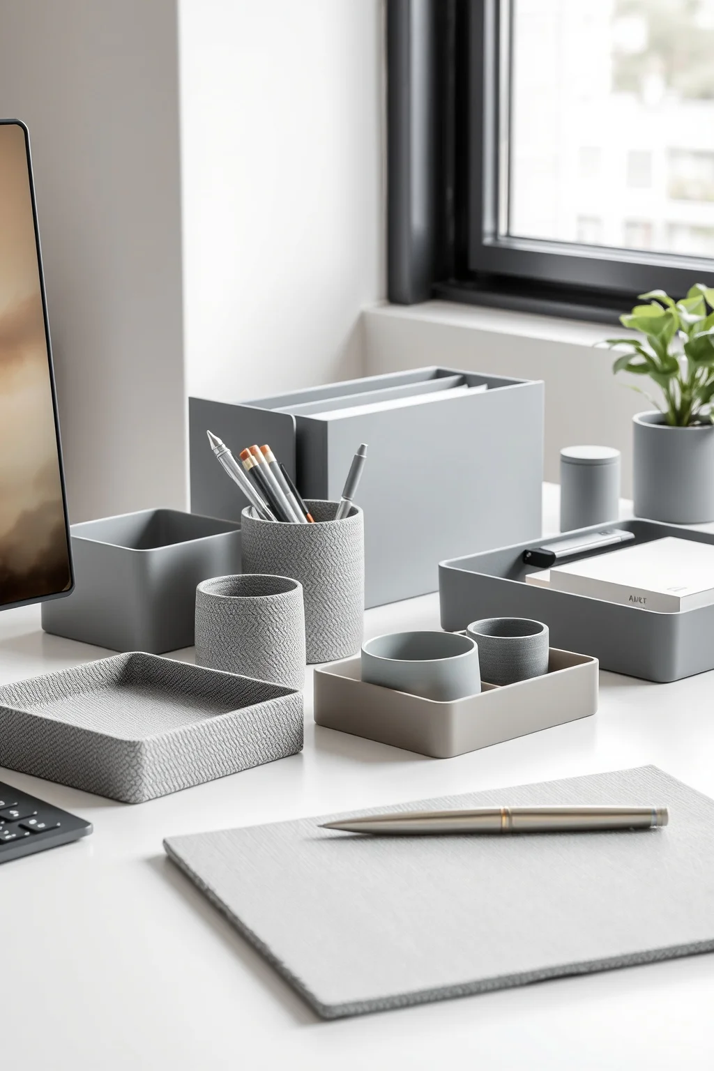 5. Grey Office Accessories
