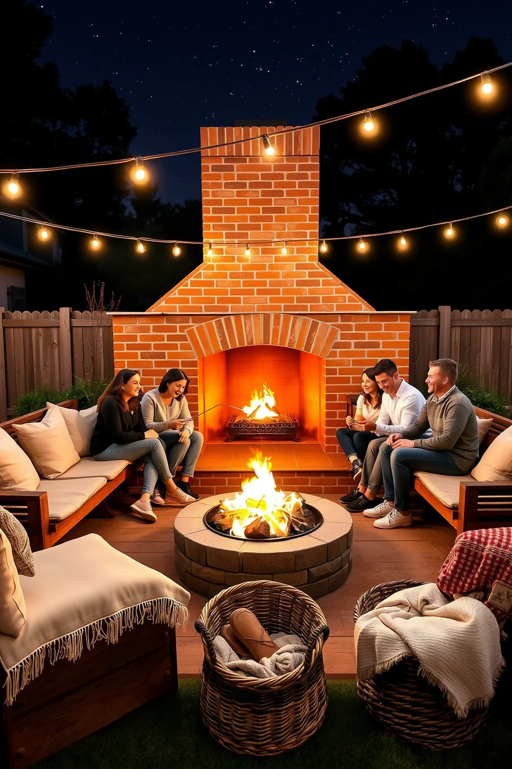 5. Outdoor Brick Fireplace