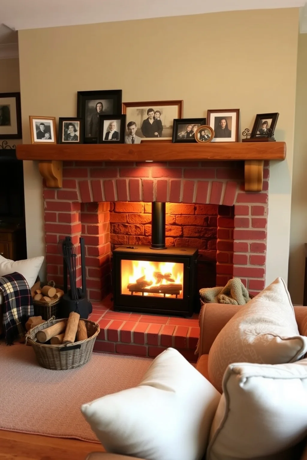5. Traditional Brick Fireplace