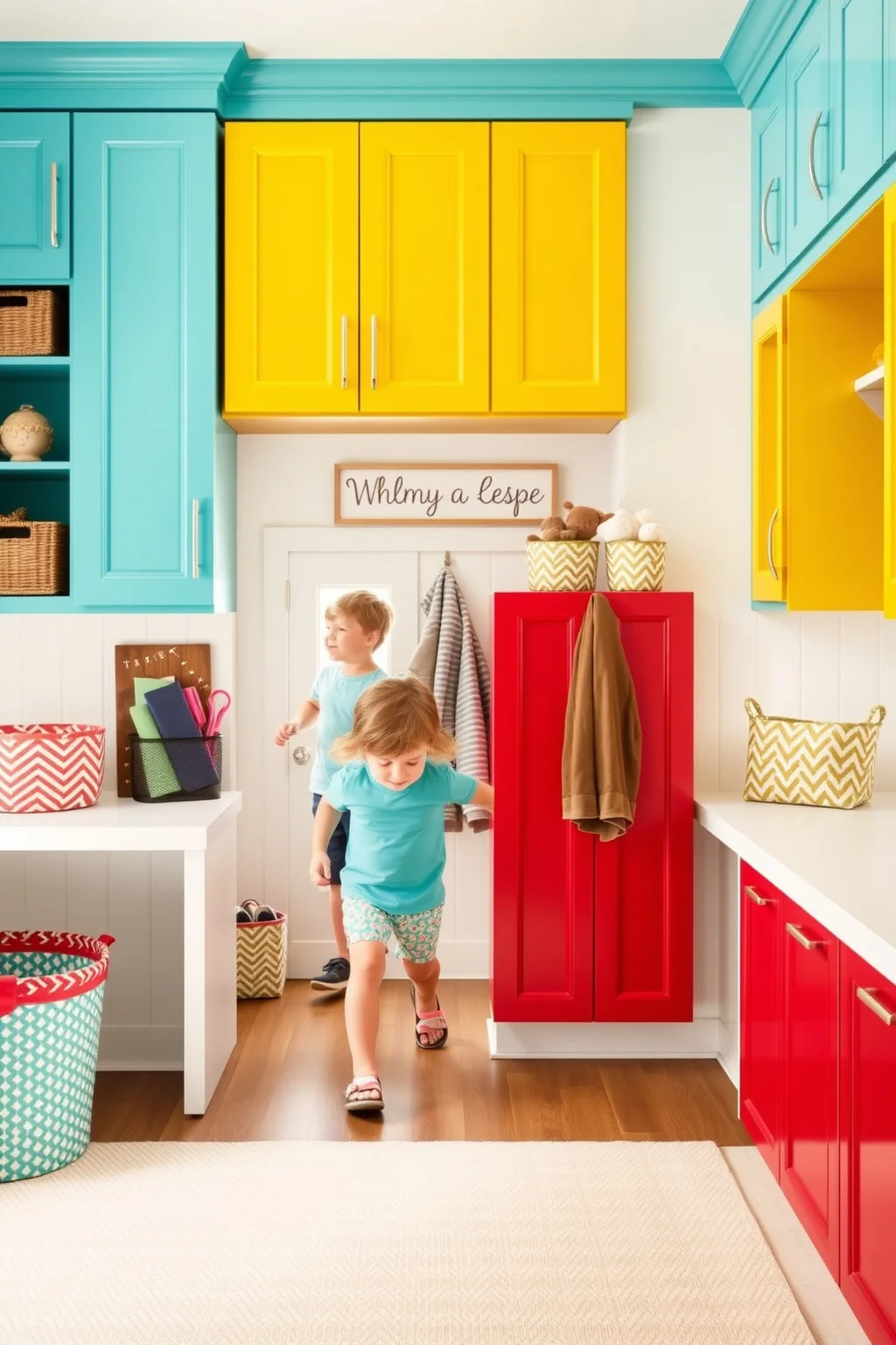 6. Colorful Accent Cabinets