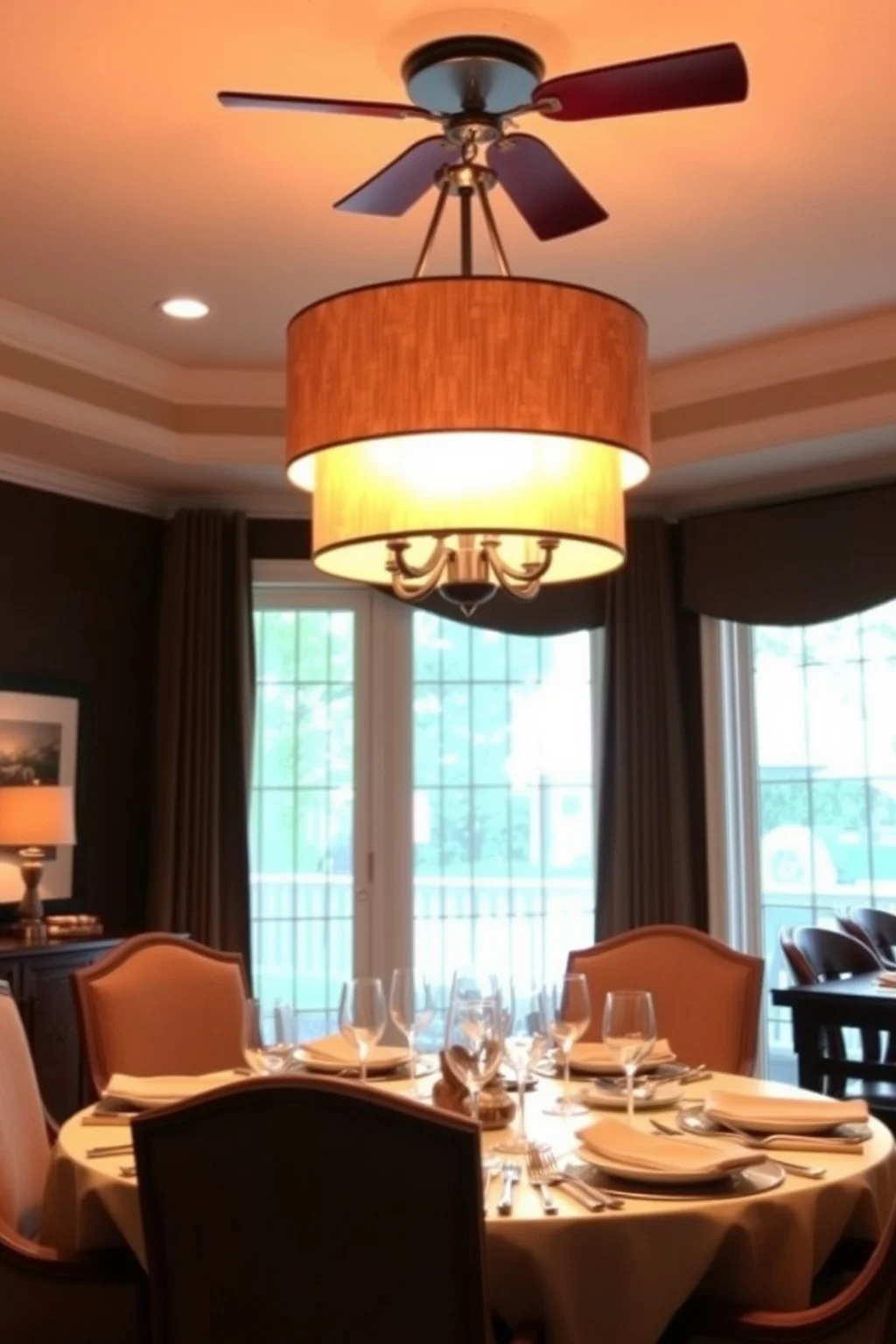 6. Elegant Drum Shade Chandelier