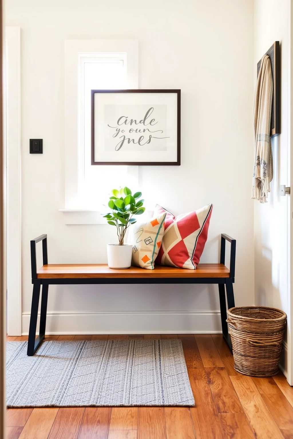 6. Metal and Wood Combination Bench
