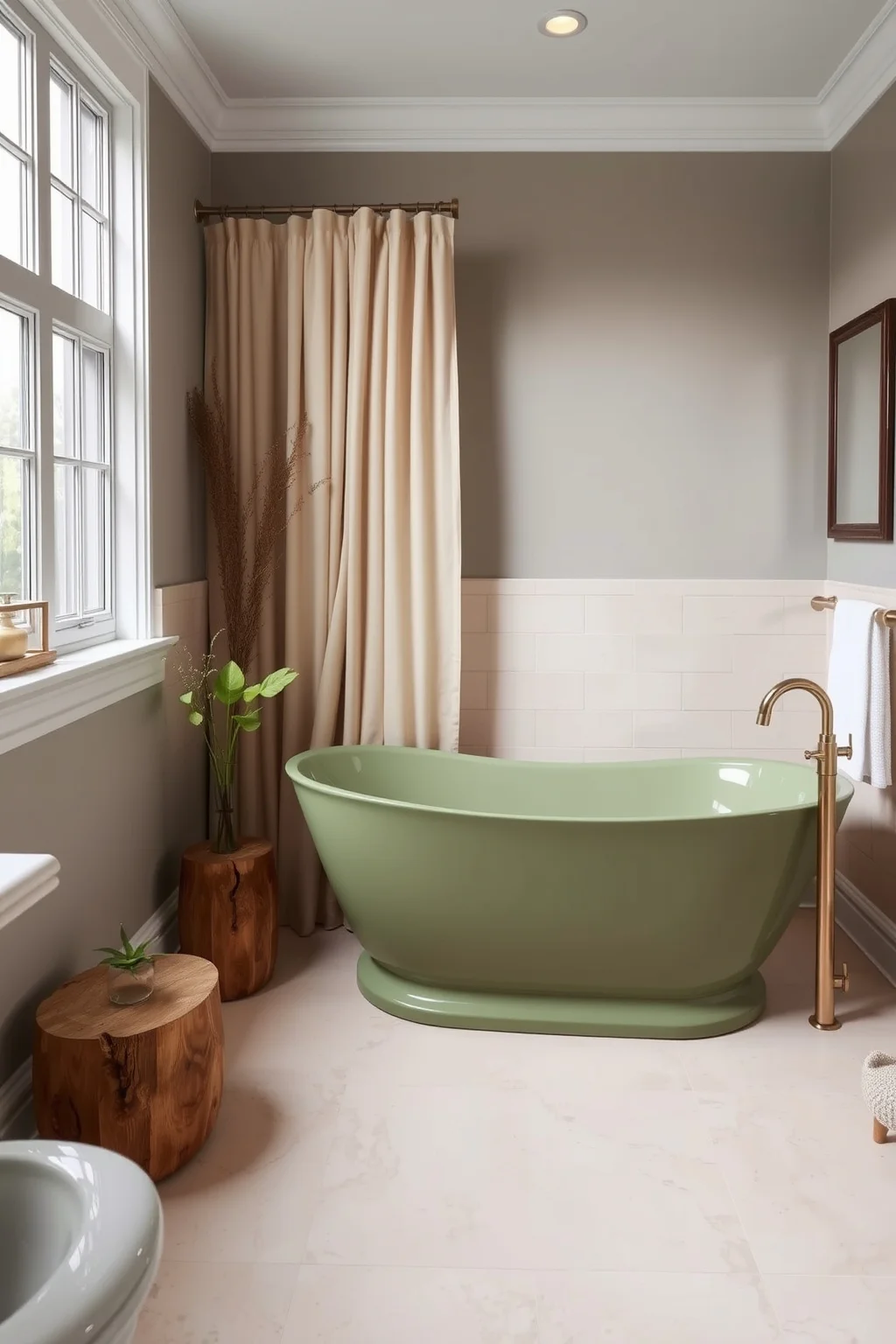 6. Olive Green Bathtubs