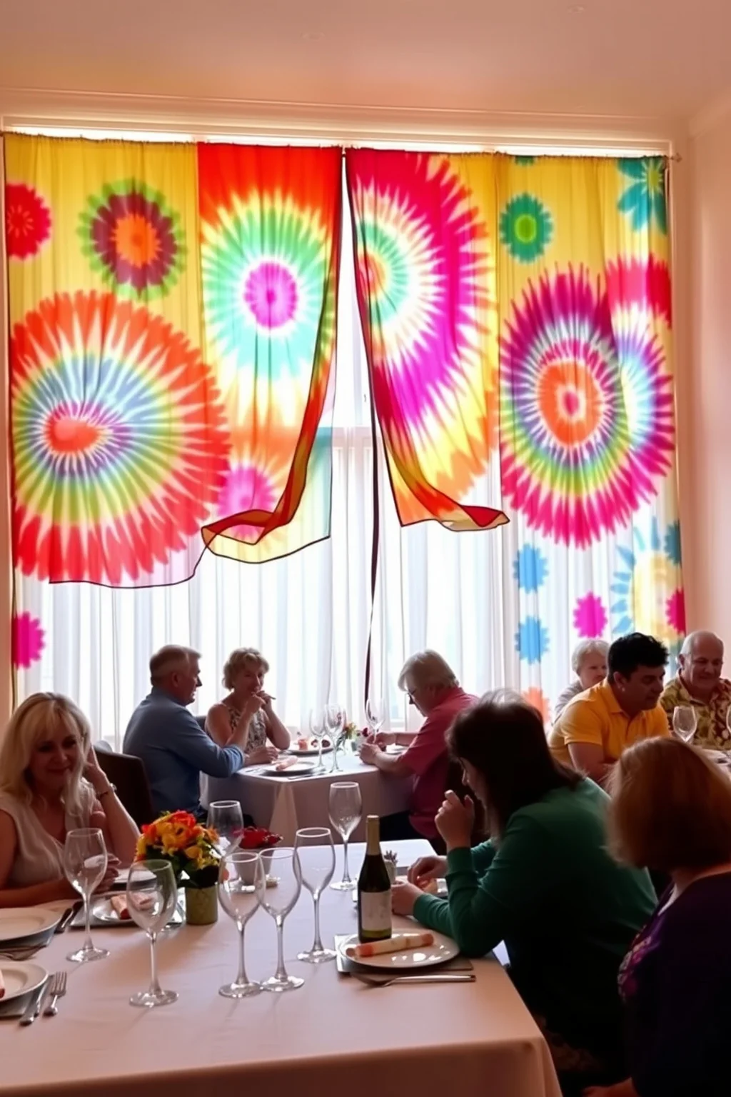 6. Tie-Dye Curtains